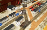 Model of ASLC's logging Camp 8 on display in Boxcar Museum (click for full size image)